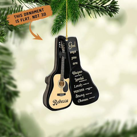 Personalized Guitar Ornament, Electric Guitar Ornament, Guitar Christmas Ornaments 2024, Acoustic Guitar Christmas Ornament, Guitar Christmas Ornaments Guitarist Gift Musical Instruments Xmas (G7)