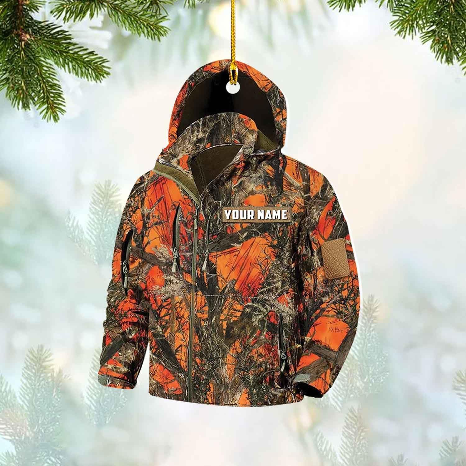 mostprints Personalized Hunting Ornament, Hunter Vest Ornament, Hunting Christmas Ornament, Hunter Christmas Ornament Hanging Tree Decor, Christmas Hunting Gifts (Hunting 1)