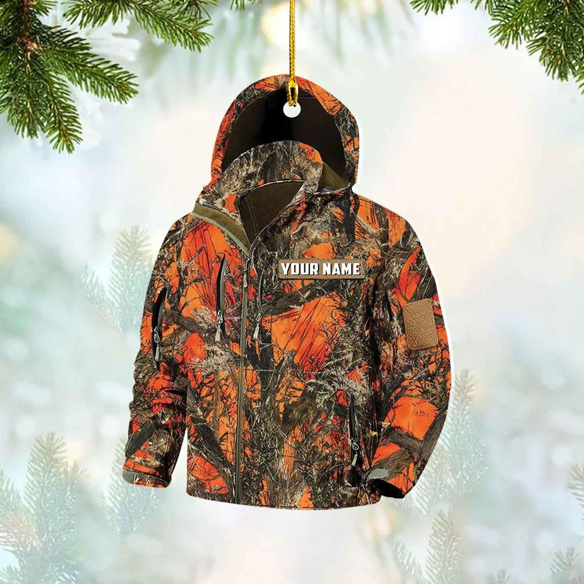 Homedesign Personalized Hunting Ornament, Hunter Vest Ornament, Hunting Christmas Ornament, Hunter Christmas Ornament Hanging Tree Decor, Christmas Hunting Gifts (Hunting 1)