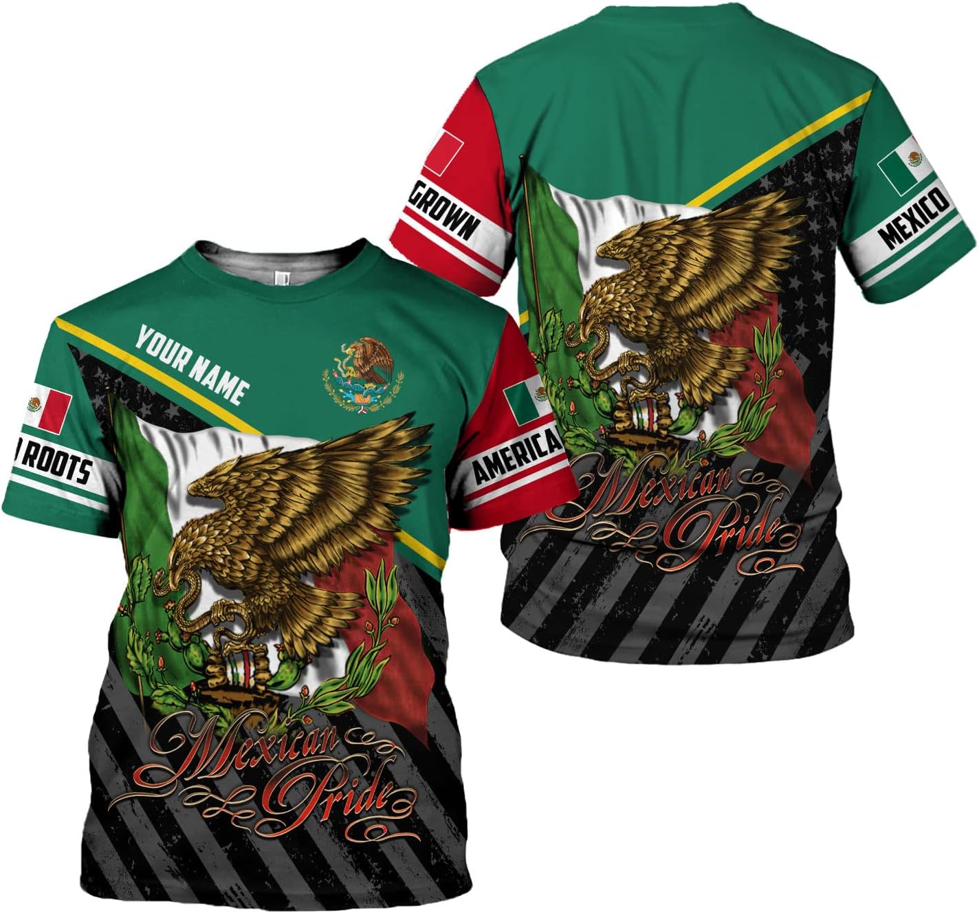 Mostefy Personalized Name Mexican Shirts for Men 3D, Customized Mexico Shirts for Men, Mexico Shirts for Women Mexico Shirt