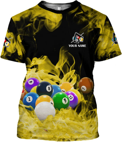 Parvii Personalized Billiards Shirt for Men, 8 Ball Pool Shirt, Billiards Gift