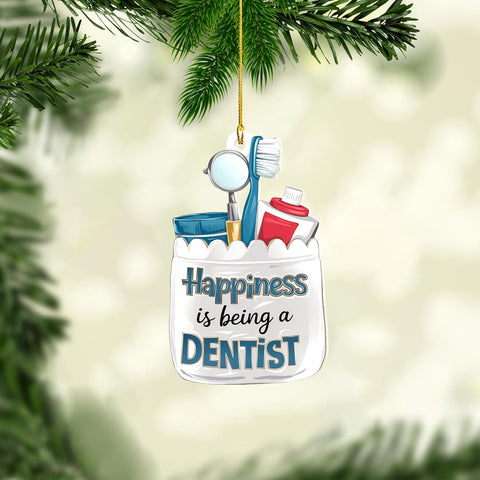 Personalized Dentist Christmas Ornament, Santa's Favorite Dentist Ornament, Doctor or Dental Hygienist Assistant Keepsake Gift, Teeth Ornament (Acrylic, Style 8)
