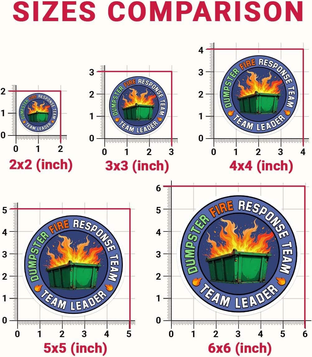 3 Pcs Dumpster Fire Response Team Team Leader, Dumpster Fire Sticker, This is Fine Sticker, Everything's Fine Dumpster Fire - Vinyl Decal for Water Bottles Laptop 3 Inches (Team Leader)