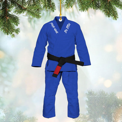 RoyalBro Personalized Jiu Jitsu Ornament Brazilian Jiu Jitsu Gift Hanging for Men Jiu Jitsu, Jiu Jitsu Christmas Ornament for Sensei Instructor Ornaments (JJ 4)