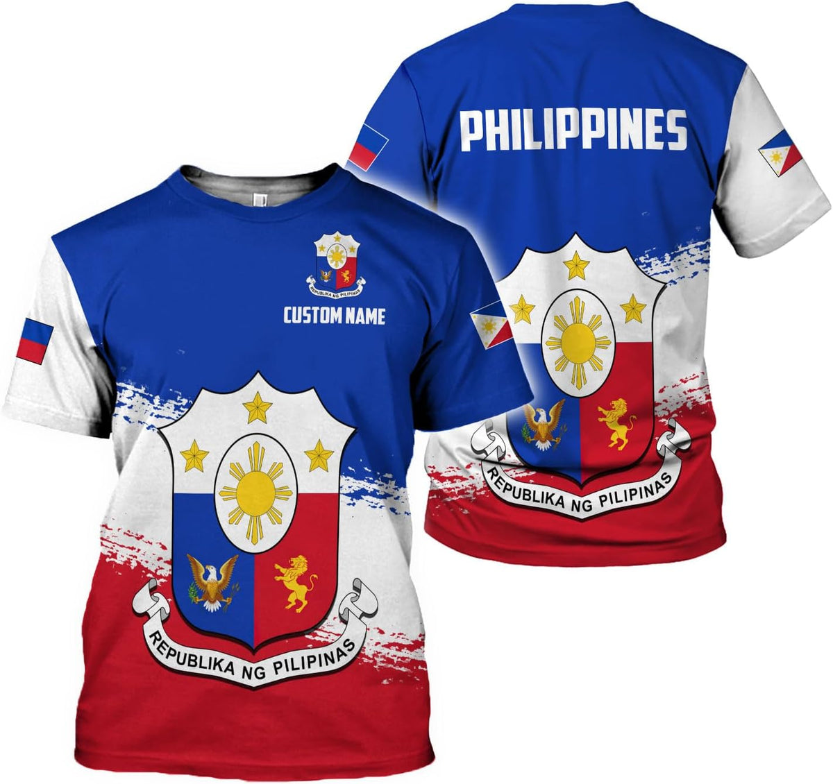 Personalized Philippines Shirts Filipino T Shirt Philippines Flag T-Shirt Filipino Philippine Flag Shirt Pinoy Flag