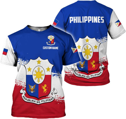 Personalized Philippines Shirts Filipino T Shirt Philippines Flag T-Shirt Filipino Philippine Flag Shirt Pinoy Flag