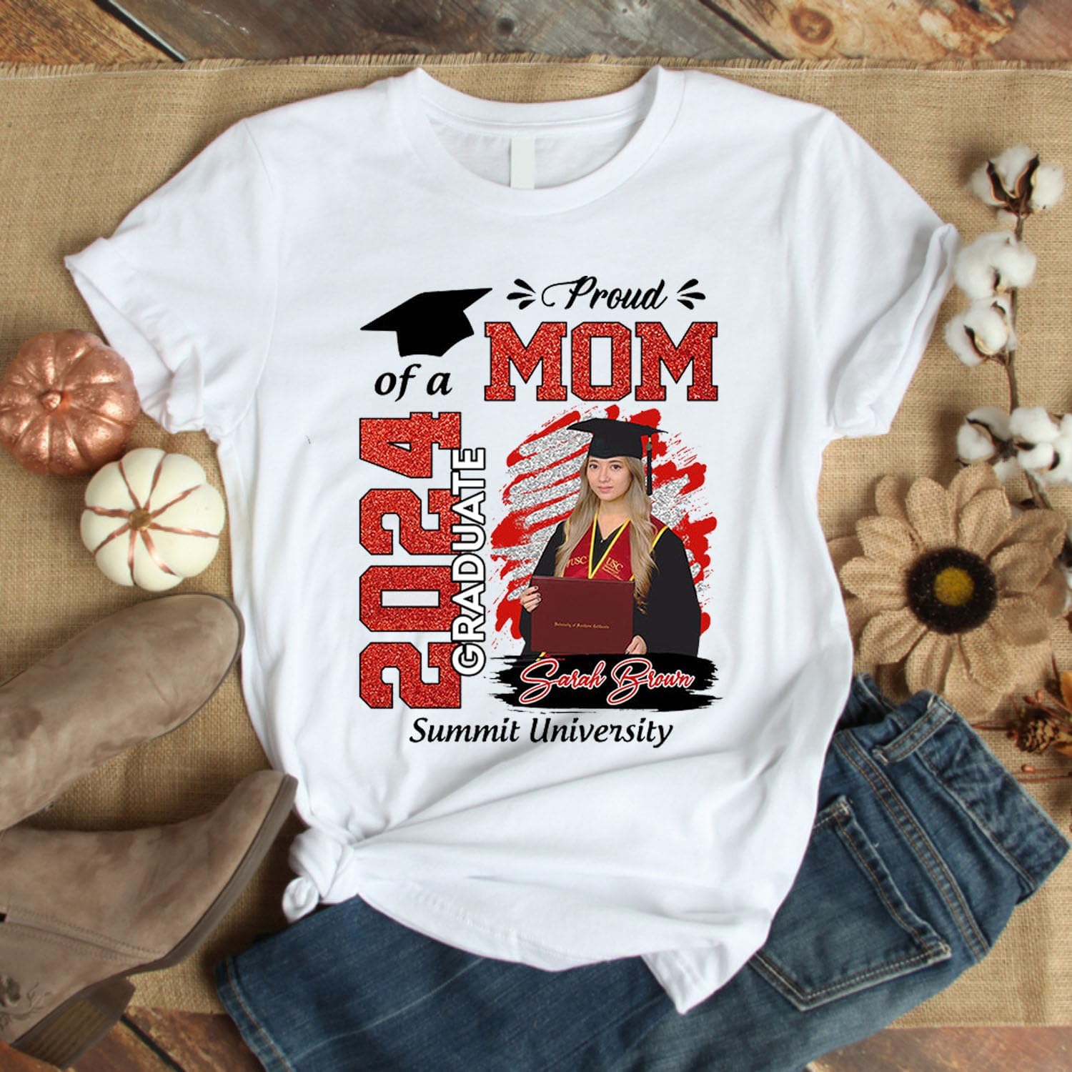Personalized Graduation 2024 Shirt Proud Family of A Class of 2024 Graduate Class of 2024 Senior Class of 2024 Class of 2024