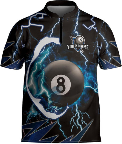 Artparel Personalized Billiard Jersey 3D Billiard Shirts for Men Billiard Bowling Jersey Billiards 9 Ball Pool Shirts for Men