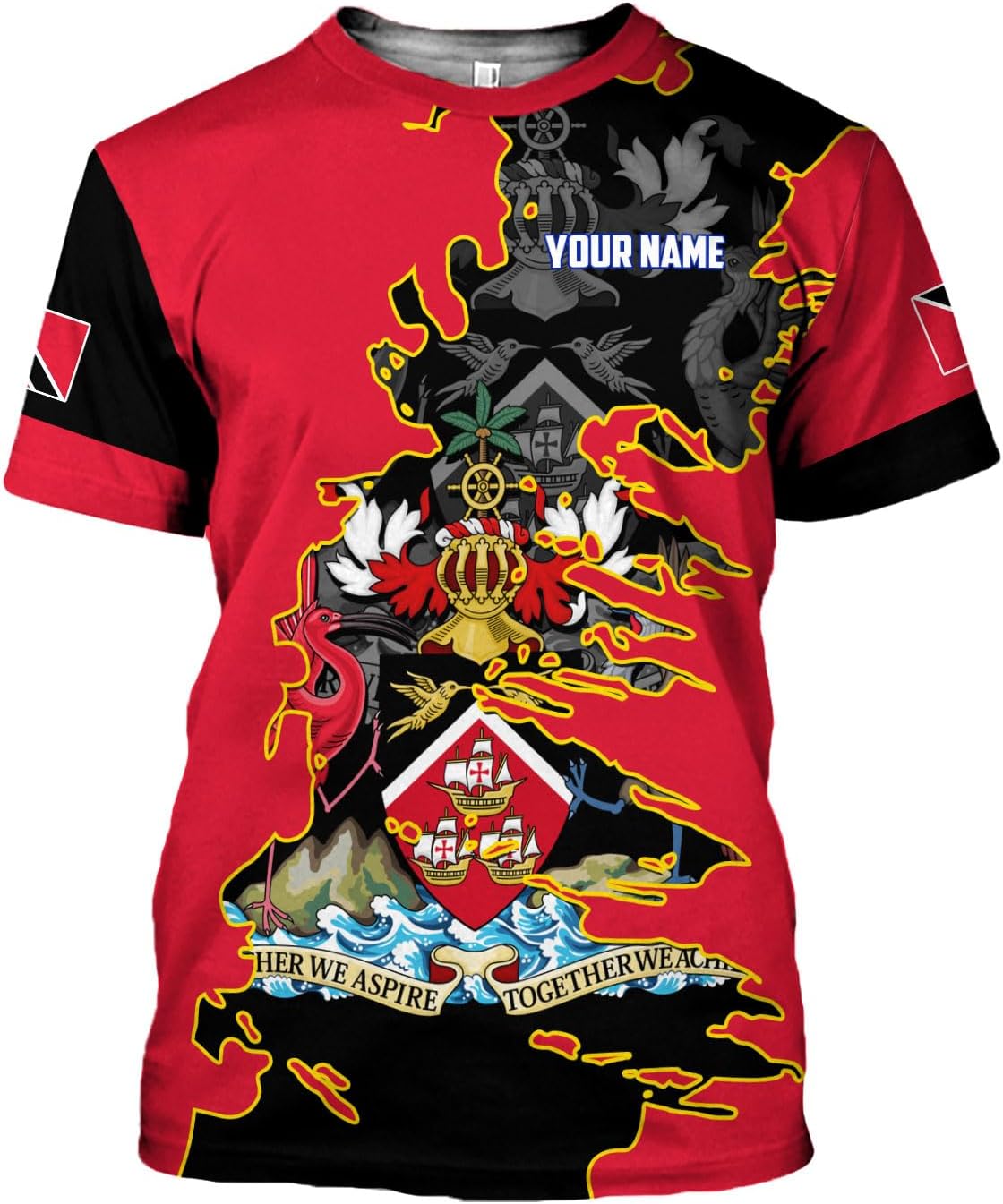Rivelus Personalized Trinidad and Tobago Clothing 3D, Trinidad and Tobago Shirt, Trinidad Pride Gift T-Shirt S-5XL
