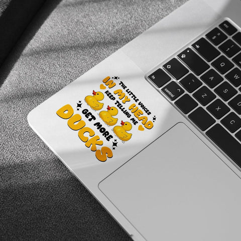 3 Pcs The Little Voice Get More Ducks Sticker, Rubber Duck Cute Duck Stickers, Silly Goose Sticker for Laptop Water Bottle Phone Car Window Helmet Vinyl Stickers 3 Inches