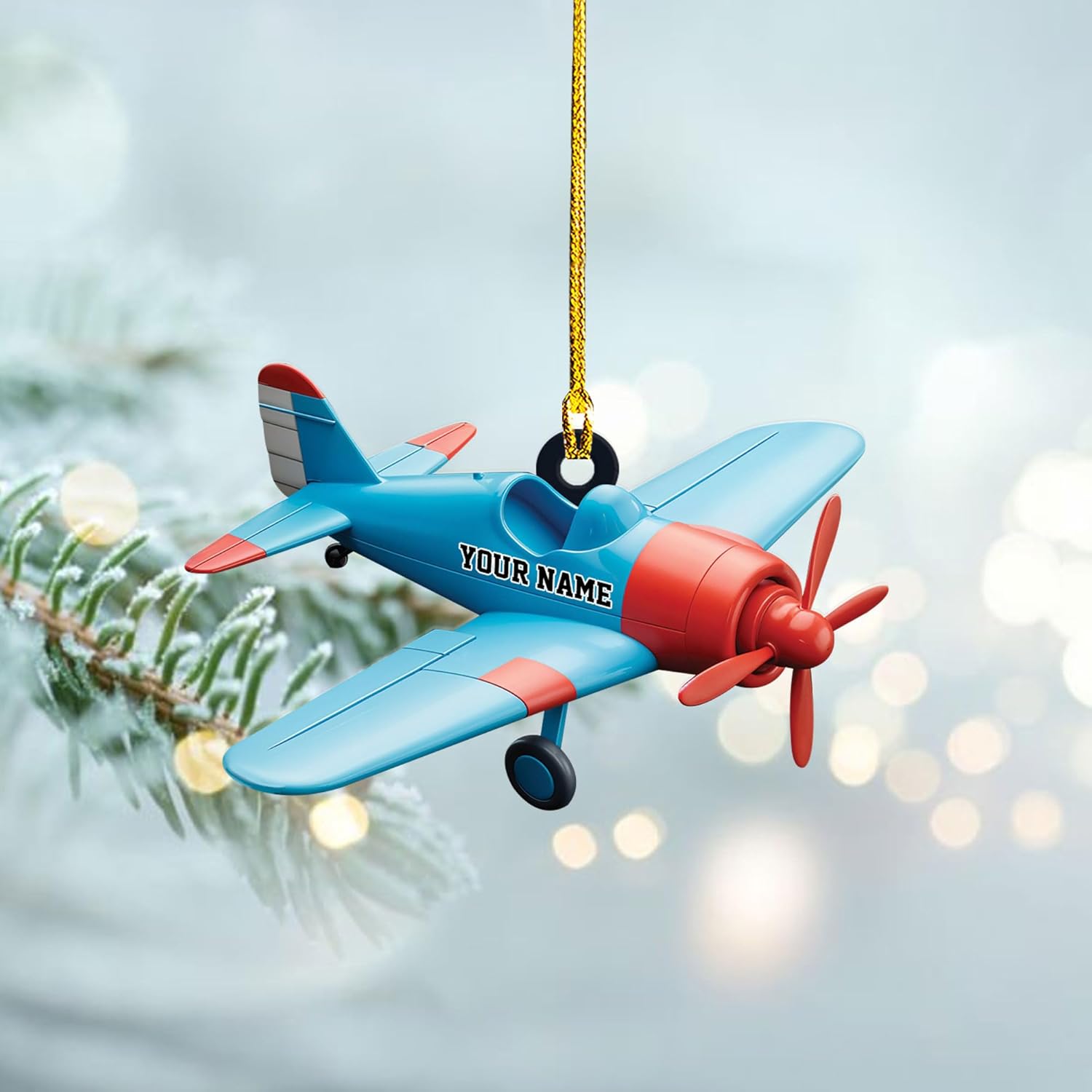 Customized Airplane Ornament, Personalized Name & Text Pilot Ornament Christmas 2024, Airplane Pilot Ornament, Airplane Ornament Hanging Christmas Tree, Pilot Captain Ornament (Acrylic, Style 9)