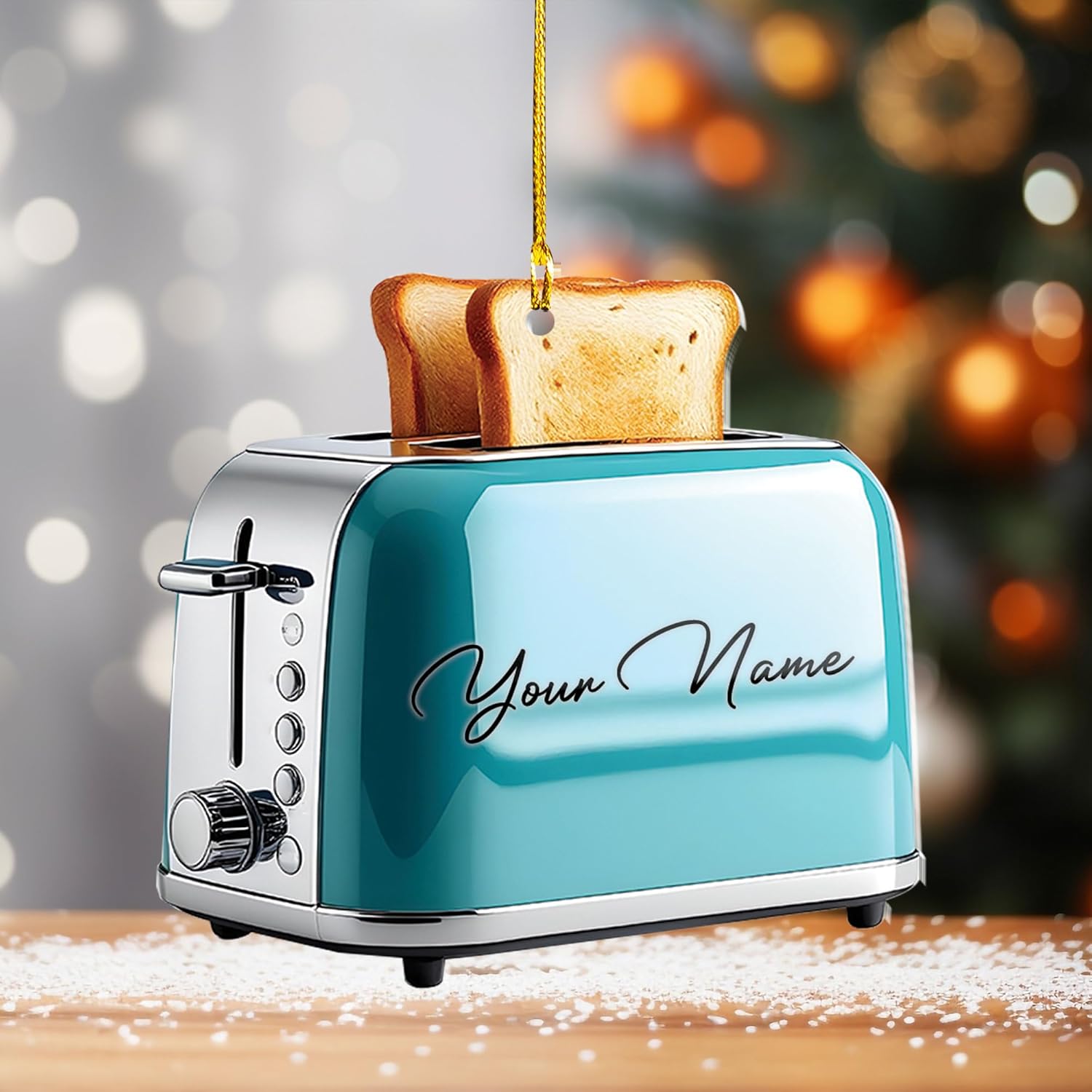 Personalized Toaster Christmas Ornament, Christmas Tree Decor, Loved Kitchen Toaster Ornament, Christmas Hanging Ornament Gift (Acrylic, Style 4)