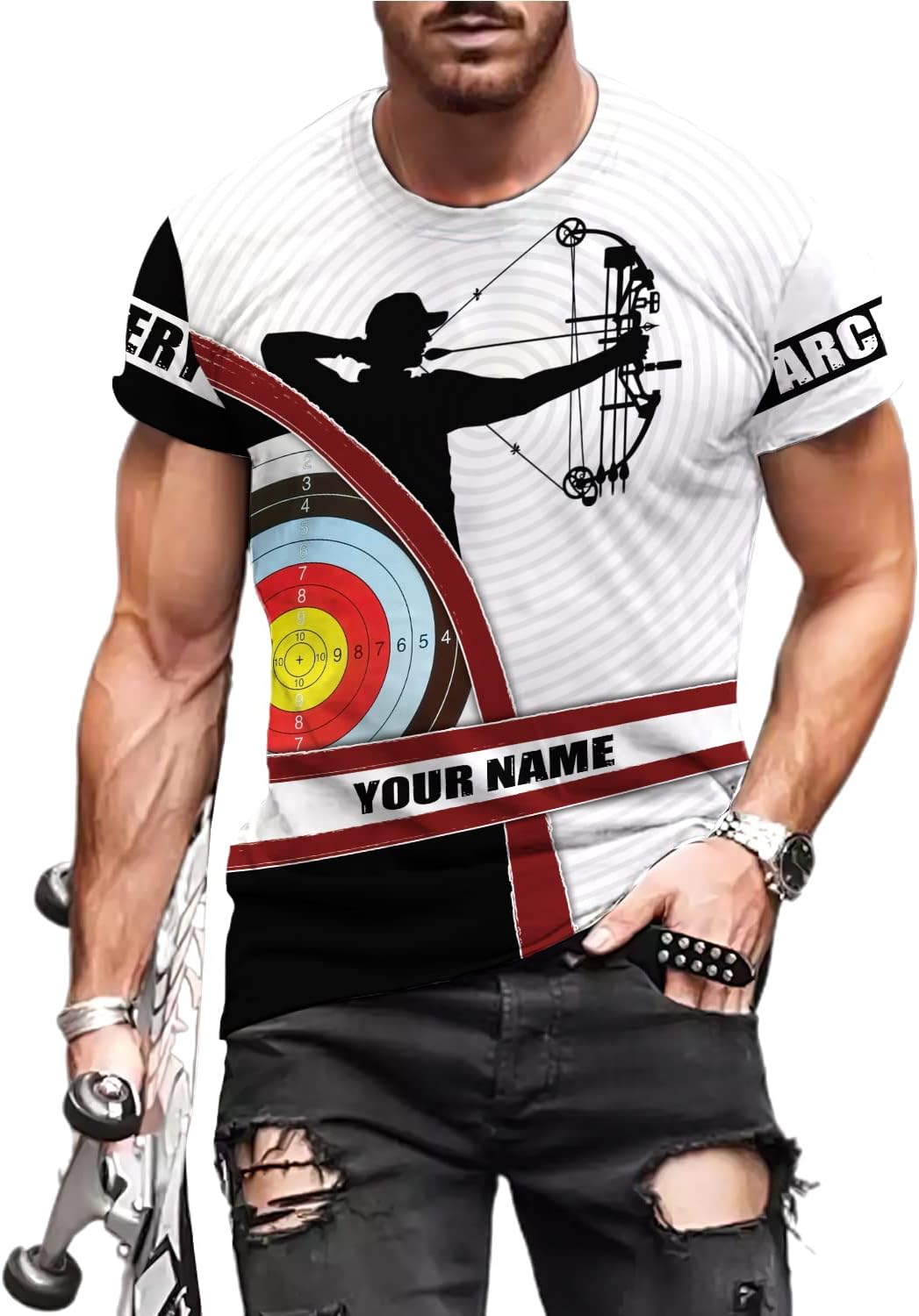 Personalized Men's Archery Shirts, Custom Name & Team Name Jerseys, S-5XL Polo Shirts
