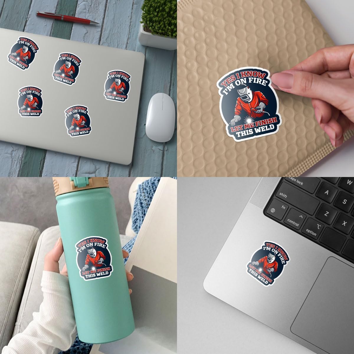 3 Pcs Yes I Know I'm On Fire Let Me Finish This Weld Sticker I Welded It Helded Sticker Welder Stickers for Men Welding Hood Welder Stickers for Laptop Water Bottle Phone Car Helmet Hard Hat Gift 3"