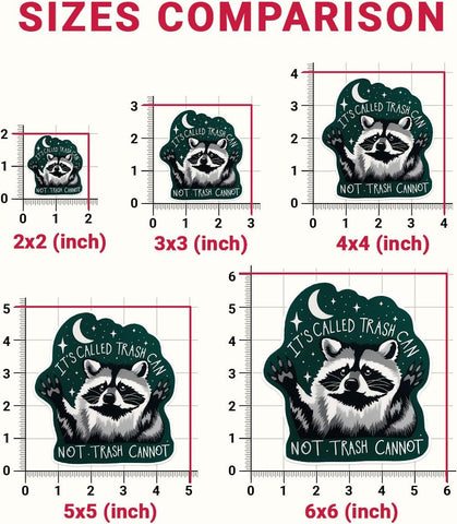 (3PCs) It's Called Trash Can Not Trash Cannot Sticker, Racoon Sticker, Trash Panda Sticker, Humor Motivational Mental Health Vinyl Sticker - Stickers For Laptop Water Bottle Phone Car Window Helmet 3"