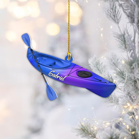 AOVL Personalized Kayak Ornament Lake Kayaking Board Ornament Kayak Gift for Christmas Tree Kayaking Christmas Ornament Kayaking Gifts Ornaments (KY6)