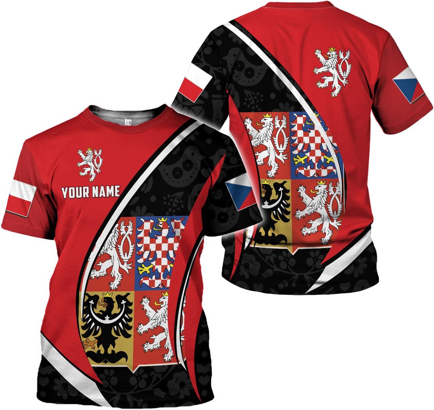 Personalized Czech Shirts 3D, Czechoslovakian T-Shirts, Czech Republic Flag Pride Shirt Unisex, Gifts for Czechs (CZ 1)