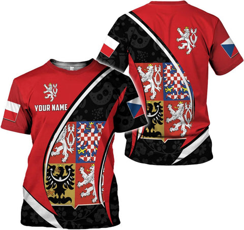 Personalized Czech Shirts 3D, Czechoslovakian T-Shirts, Czech Republic Flag Pride Shirt Unisex, Gifts for Czechs (CZ 1)