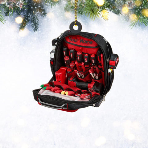 Artparel Personalized Electrician Ornament, Electrician Tool Bag Outfit Christmas Ornament, Electrician Gift Christmas Ornament, Gifts for Electrician Lovers, Electrician Outfit Christmas Ornament