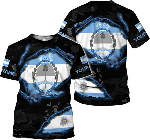 Rivelus Personalized Argentina Shirt 3D, Camisa De Argentina, Argentinian Flag Pride Gift Shirts Argentinian Flag