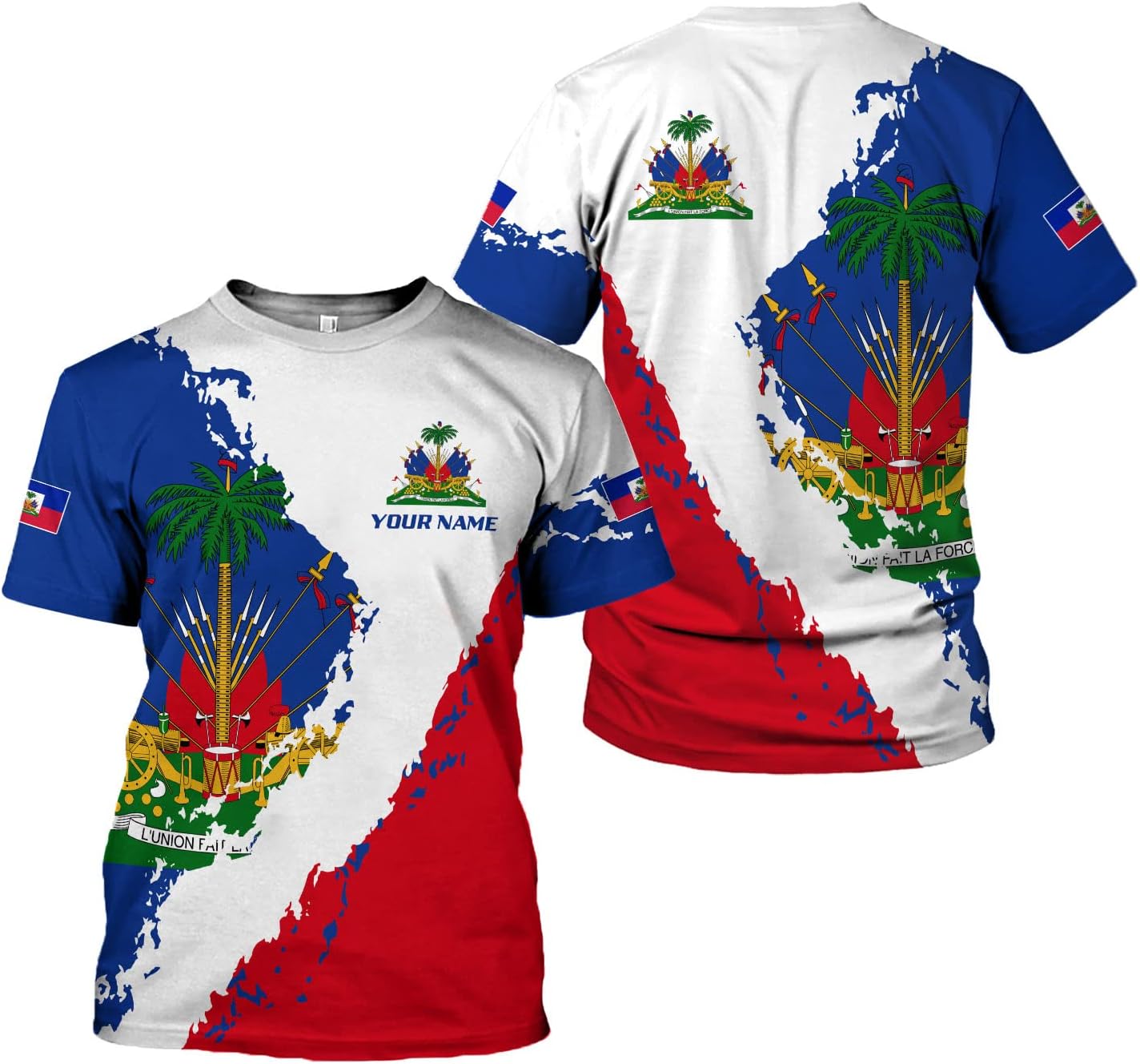 AOVL Personalized Haiti Shirt Haitians Flag Pride Shirt Haiti Shirts for Men & Women Haitian Pride Tshirt Haitian Flag Shirt
