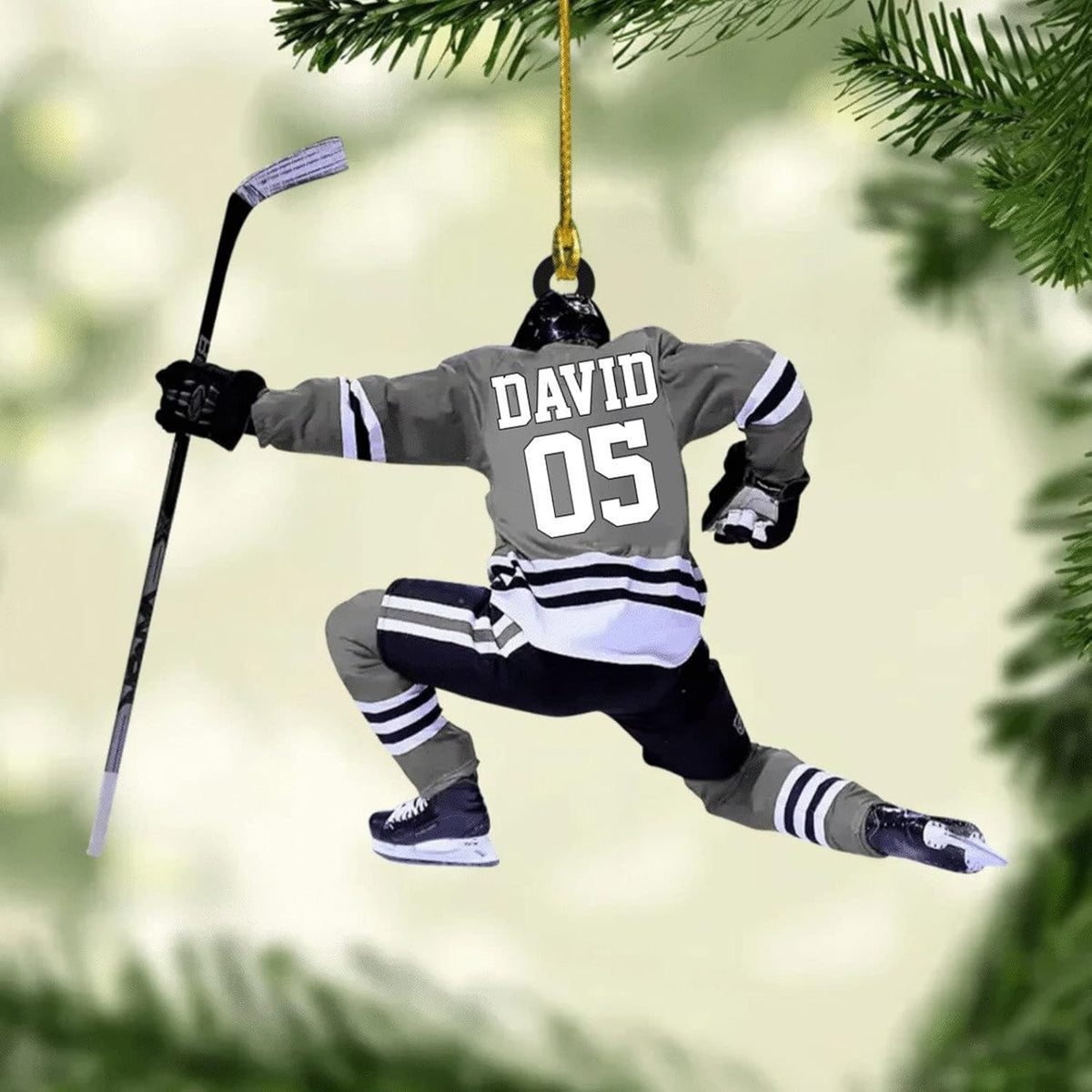 Artparel Personalized Hockey Ornaments, Hockey Ornaments for Christmas Tree Hockey Helmet Ornament, Hockey Player Gifts, Gift for Hockey, Lover Hockey Players, Hockey Christmas Ornament