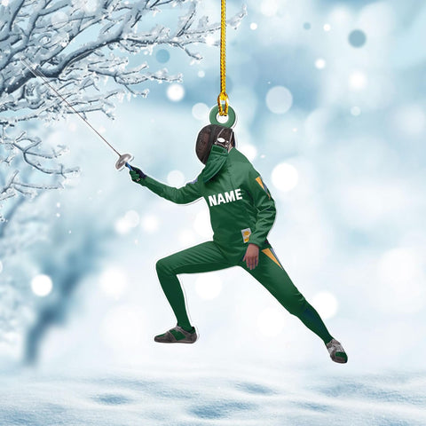 Royal Fight Personalized Fencing Ornament Fencing Christmas Ornament Fencing Gift, Fencing Christmas Tree Decor Fencer Ornament Gift for Christmas 2023 Fencer Fencing Ornament (Fencing 2)