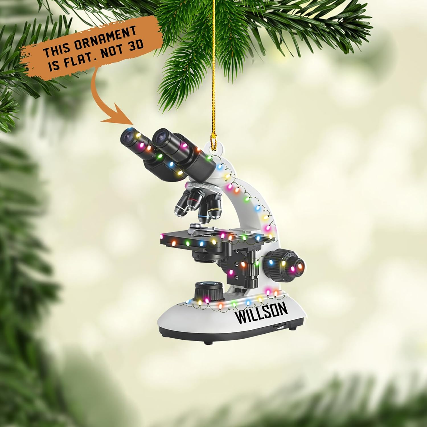 Personalized Chemistry Ornaments for Christmas Tree, Chemistry Christmas Ornament, Science Ornaments, Science Beaker Ornament, Microscope Ornament, Telescope Ornament, Scientist Gift Xmas (M1)