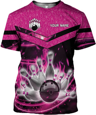 Rivelus Personalized Name Bowling Shirts for Men and Women 3D, Bowling Shirts for Team Bowling, Bowling Shirts Gift