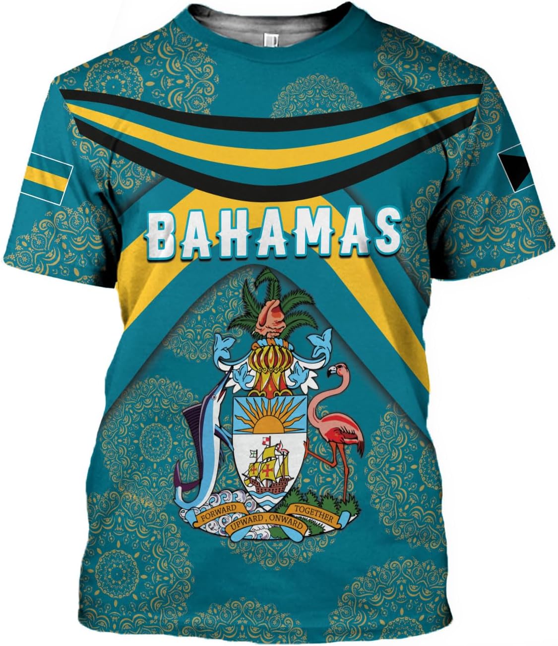 Artparel Personalized Bahamas Shirts 3D Bahamas T-Shirt Bahamas Shirts for Men Bahamas Souvenirs Shirts Bahamas Flag Shirts