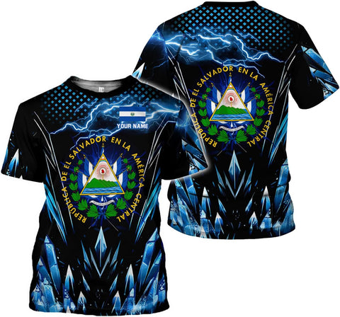 Personalized El Salvador Shirt Custom Camiseta de El Salvador Flag Shirt Men, Women Salvadorans Pride El Salvadoreña Tshirt