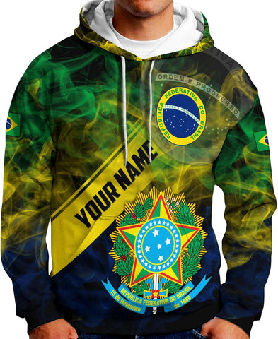 Mostprints Personalized Name Brazil Shirt 3D, Brasil Shirt Flag Custom Name Brazilian Shirt for Men and Women Unisex S-5XL