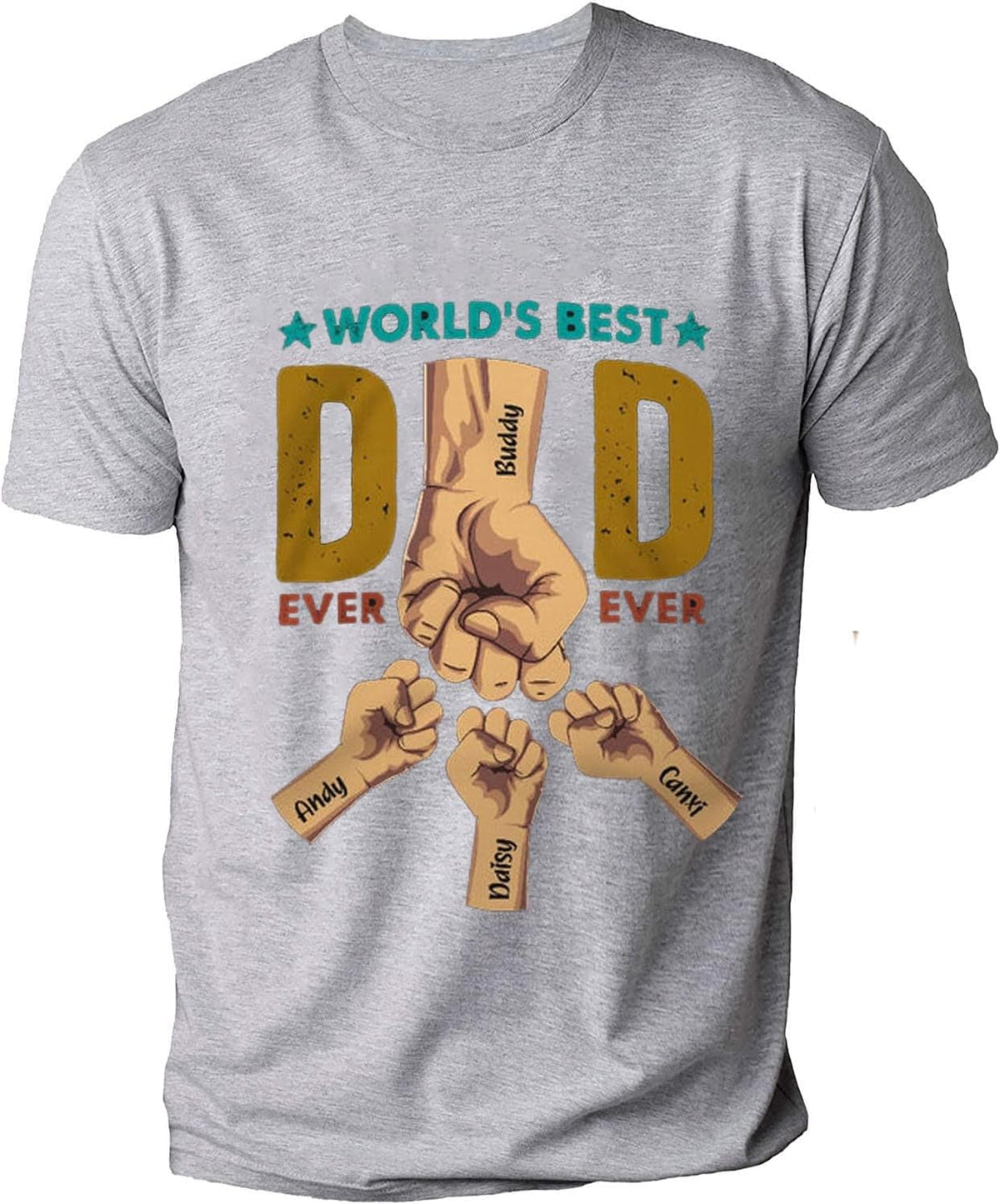 Personalized Dad Shirt, Custom Dad Grandkids Name Shirt, Birthday Christmas Fathers Day Dad Grandpa Gift