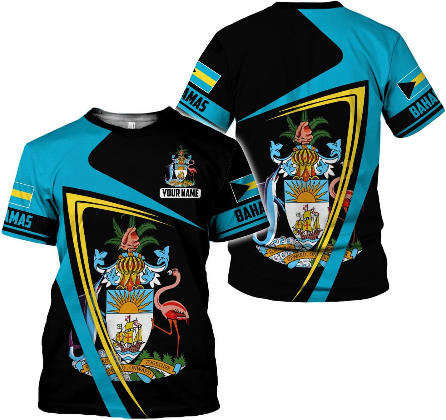 Personalized Bahamas Shirt 3D Custom Bahamas Flag Shirt for Men and Women Bahamas Pride Shirt