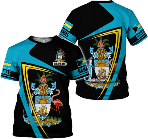 Personalized Bahamas Shirt 3D Custom Bahamas Flag Shirt for Men and Women Bahamas Pride Shirt