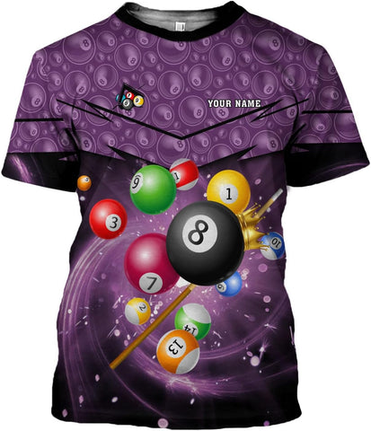 Parvii Personalized Billiards Shirt for Men, 8 Ball Pool Shirt, Billiards Gift