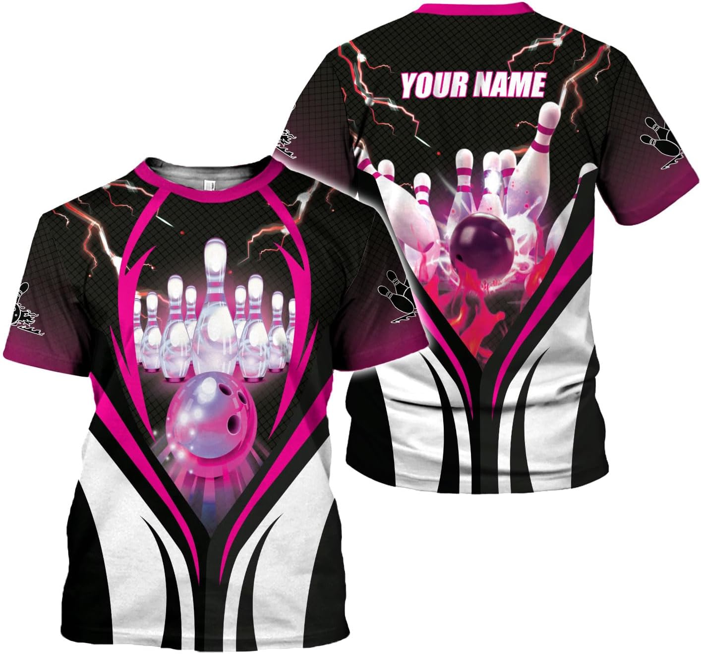 Rivelus Personalized Name Bowling Shirts for Men and Women 3D, Bowling Shirts for Team Bowling, Bowling Shirts Gift