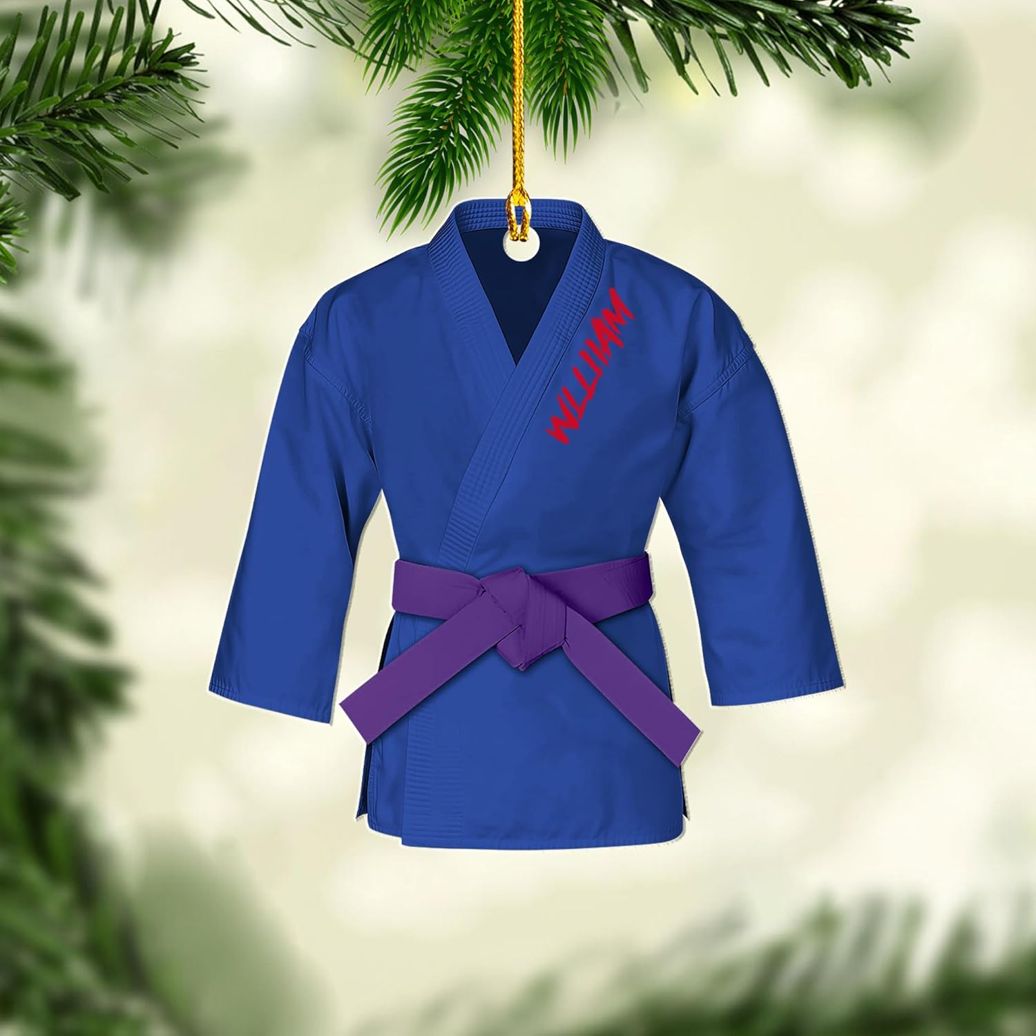 Artparel Personalized Karate Ornament Karate Uniform Ornaments Gifts for Karate Lovers Karate Gift Christmas Ornament 2024 Taekwondo Ornament Jiu Jitsu Ornament Gift for Karate (KRT7)