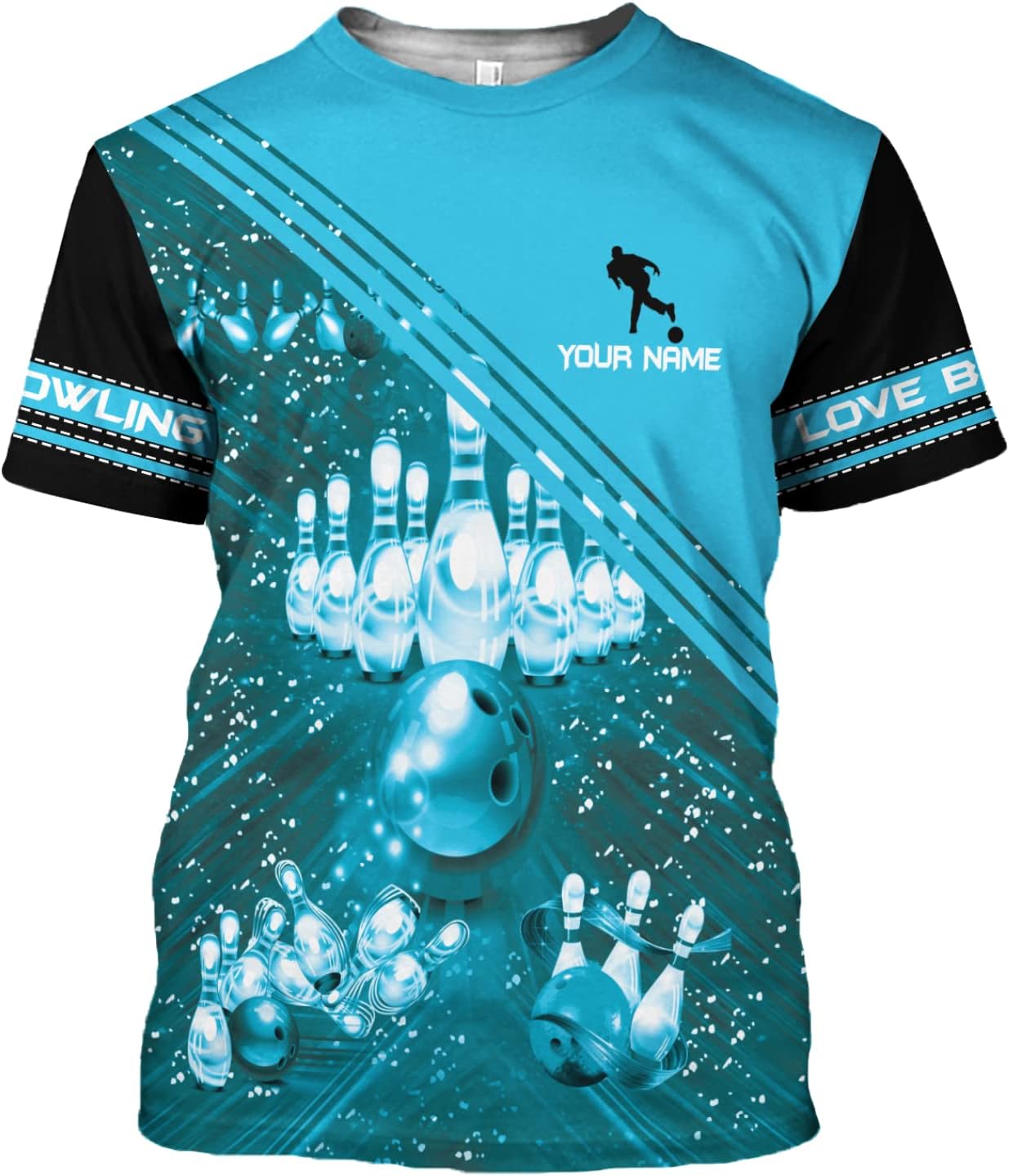 Personalized Name Bowling Shirts for Women 3D, Bowling Shirts with Name, Custom Bowling Shirts Gift for Bowling Lover