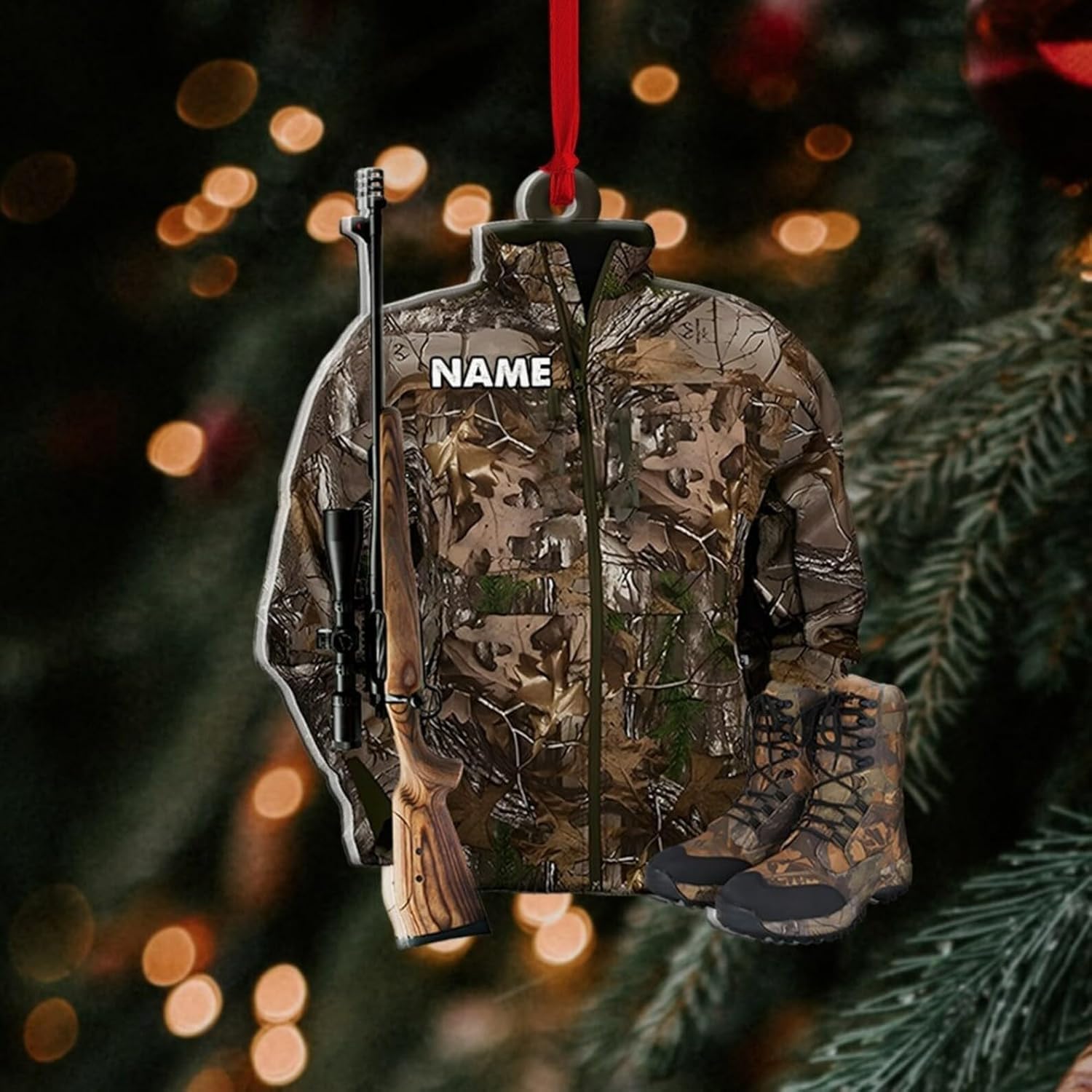 Artparel Personalized Hunting Ornament, Hunter Vest Ornament, Custom Hunting Christmas Ornament, Gifts for Hunting Lovers (Hunting 9)