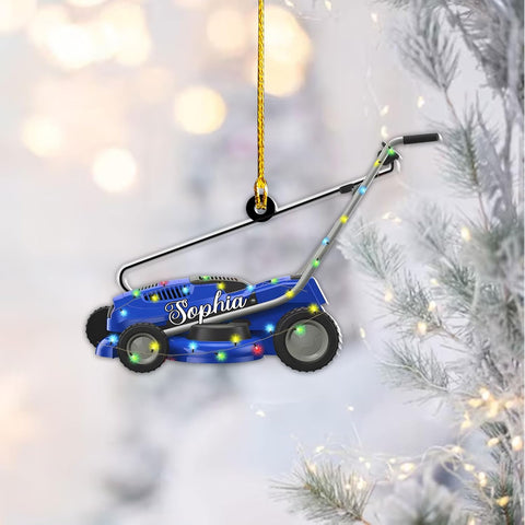 Personalized Lawn Mowers Christmas Ornaments 2024, Push Mower Ornament, Lawnmower Acrylic Wood 2D Flat Ornaments, Riding Lawn Mower Christmas Tree Decorations, Large Lawn Ornaments for Xmas (GLM 3)