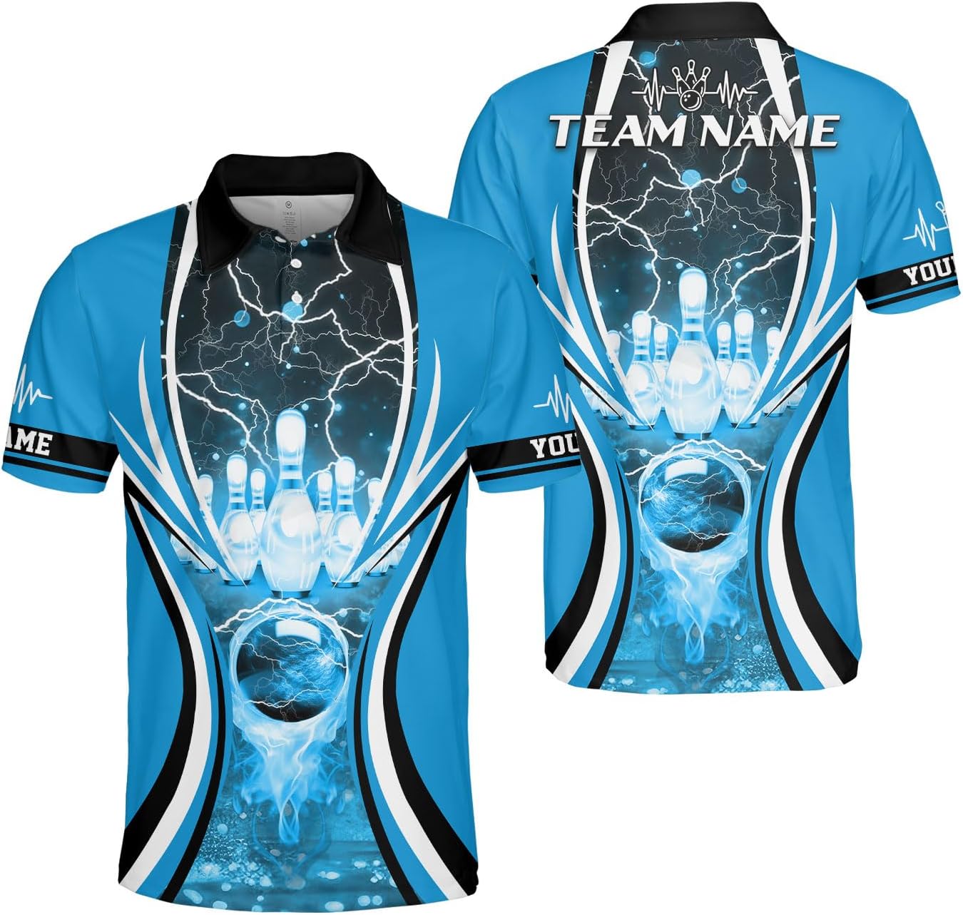 Ligthuy Personalized Name Bowling Polo Shirts 3D for Men and Women, Bowling Shirt, Bowling Shirts for Men Team Bowling Shirt