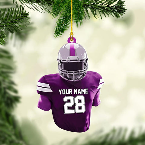Artparel Personalized Football Ornament Customized Football Christmas Ornaments Football Ornament Christmas Hanging D��cor Gift for Football Fans Football Gifts Gift for Football Player (FB 11)