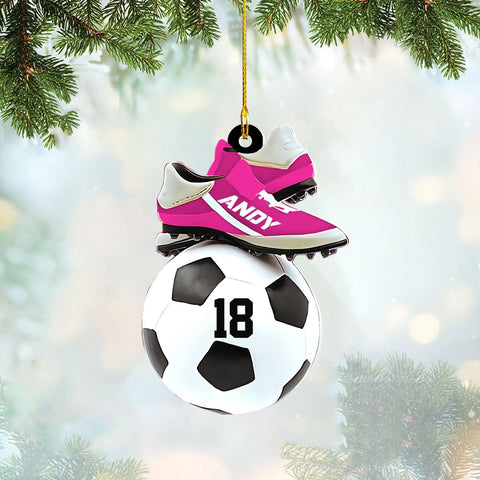 mostprints Personalized Soccer Christmas Ornament, Soccer Ornament for Boys, Soccer Team Ornaments, Gifts for The Soccer Player, Soccer Player Ornament, Soccer Gift Tree Hanging (SC10)