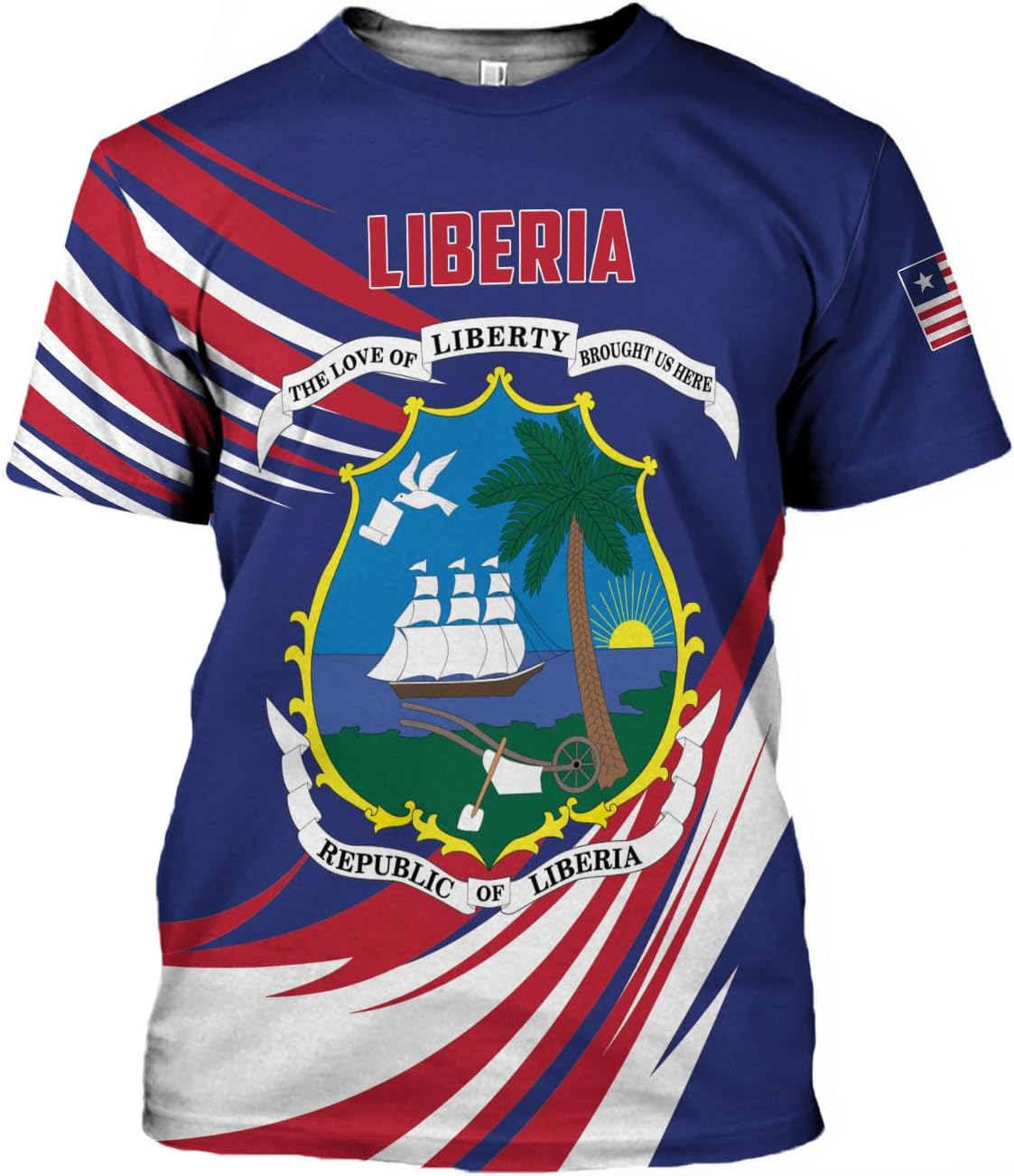 Royal Fight Personalized Liberia Shirts Liberian Pride Flag Shirt Liberia Flag Shirts Liberia Flag Gift T-Shirt for Men Women