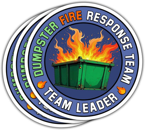 3 Pcs Dumpster Fire Response Team, Dumpster Fire Sticker, This is Fine Sticker, Everything's Fine Dumpster Fire - Vinyl Sticker for Water Bottles Laptop Phone Car Helmet 3 Inches (Dumpster 2)