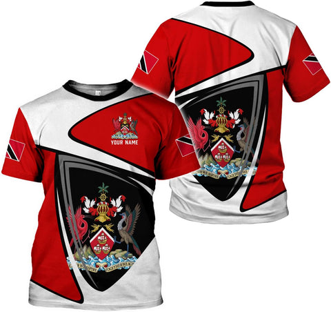 Artparel Personalized Trinidad and Tobago Shirt Trinidad and Tobago Coat of Arms Flag ShirtsTrinidad and Tobago Crest