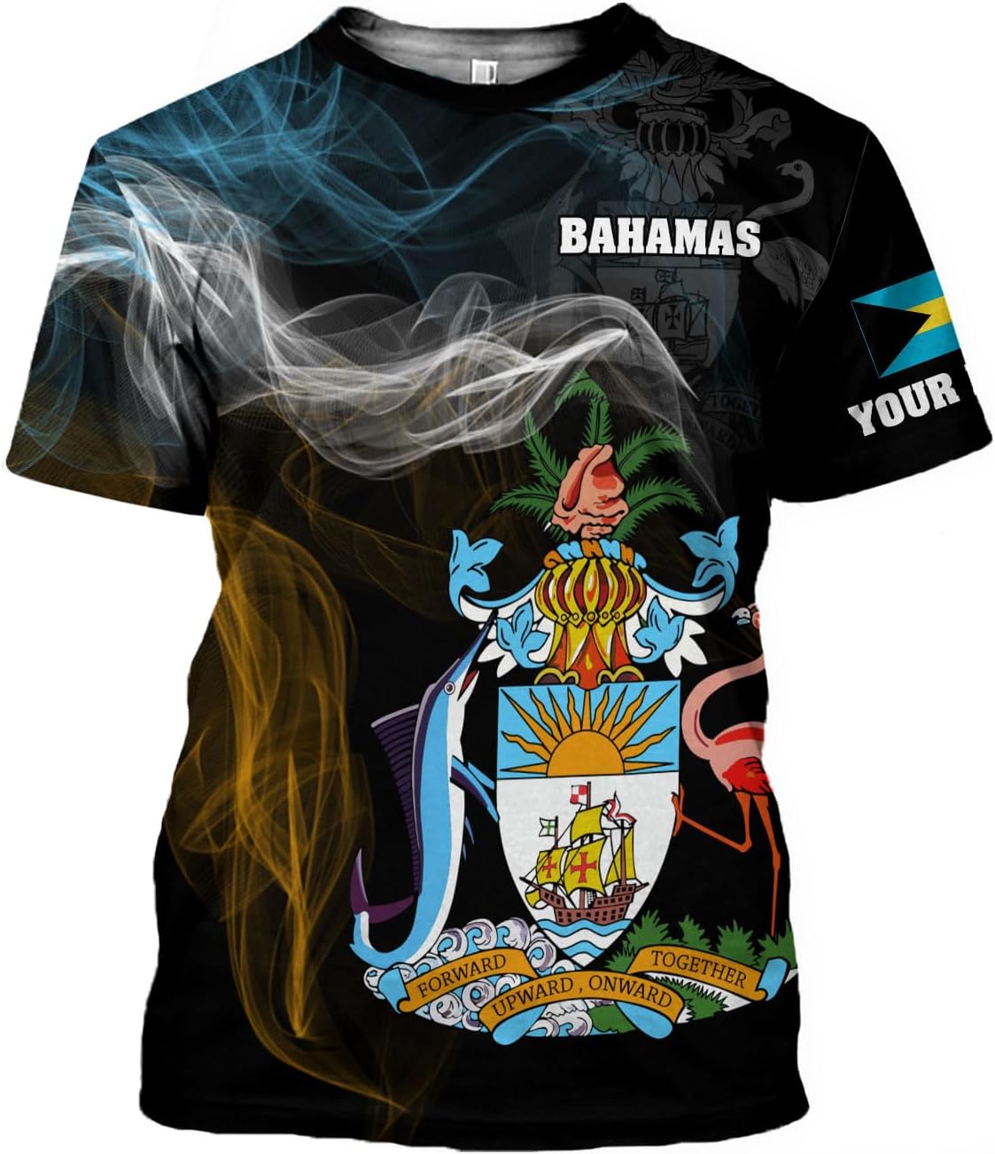 Personalized Bahamas Shirt 3D Custom Bahamas Flag Shirt for Men and Women Bahamas Pride Shirt