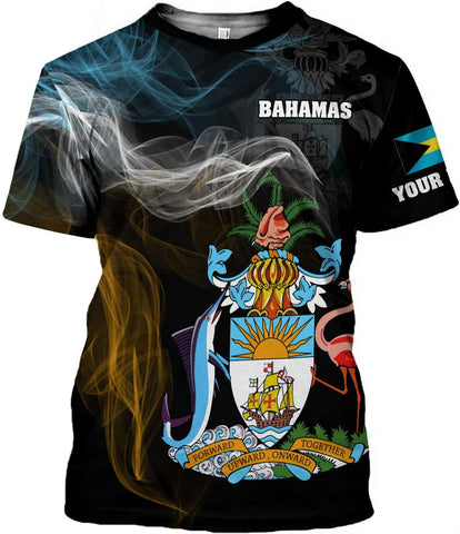 Personalized Bahamas Shirt 3D Custom Bahamas Flag Shirt for Men and Women Bahamas Pride Shirt