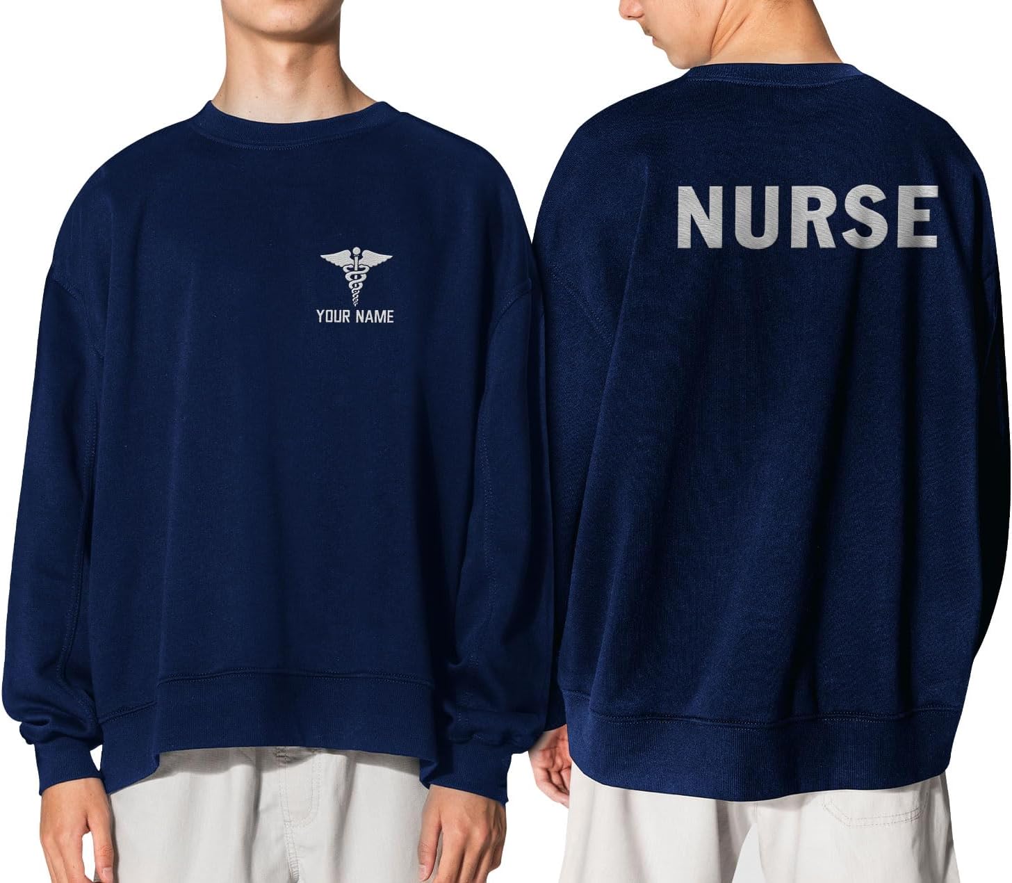 Leeprints Personalized Nurse Sweatshirts, Embroidered Custom Name, Nurse Sweatshirts For Women, Nurse Sweatshirt, Nurse Gifts